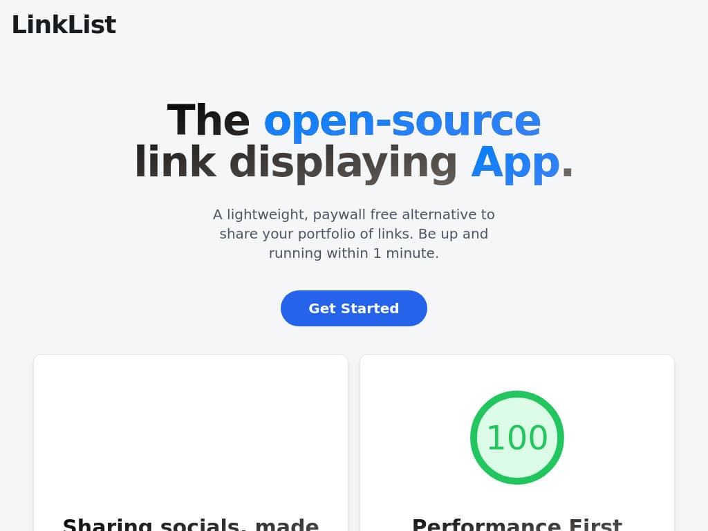 LinkList application screenshot