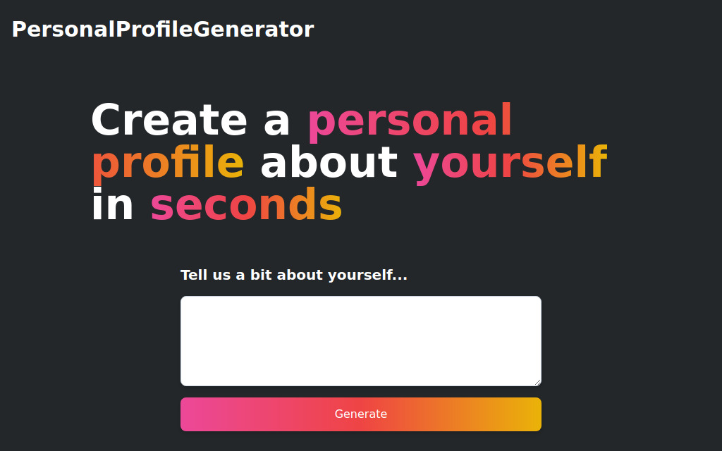 Profile Generator screenshot
